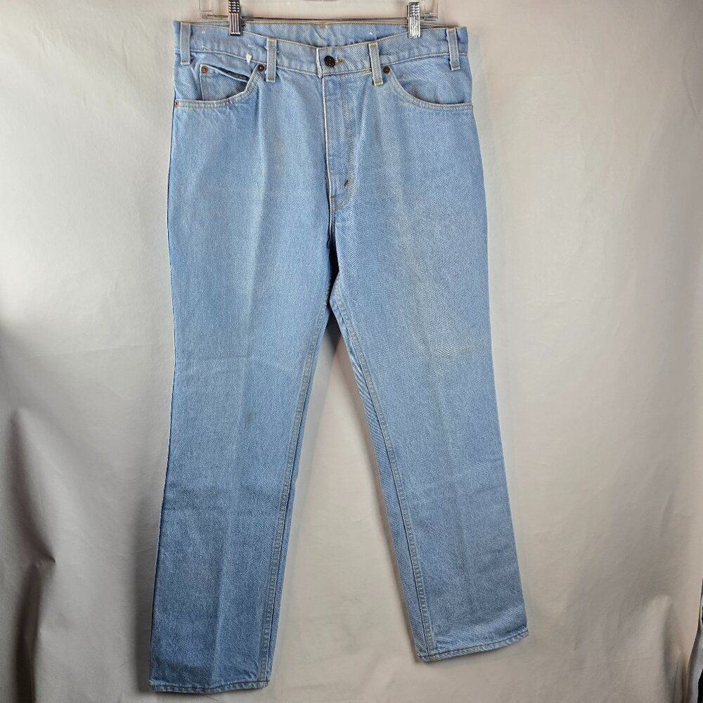 Vintage Levi's 549 Jeans Men 36x31 Blue Denim Leather Tab Light 80's Made in USA